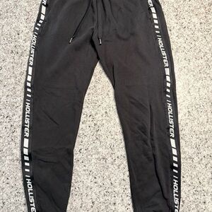 Hollister Black Sweatpants with White Logo